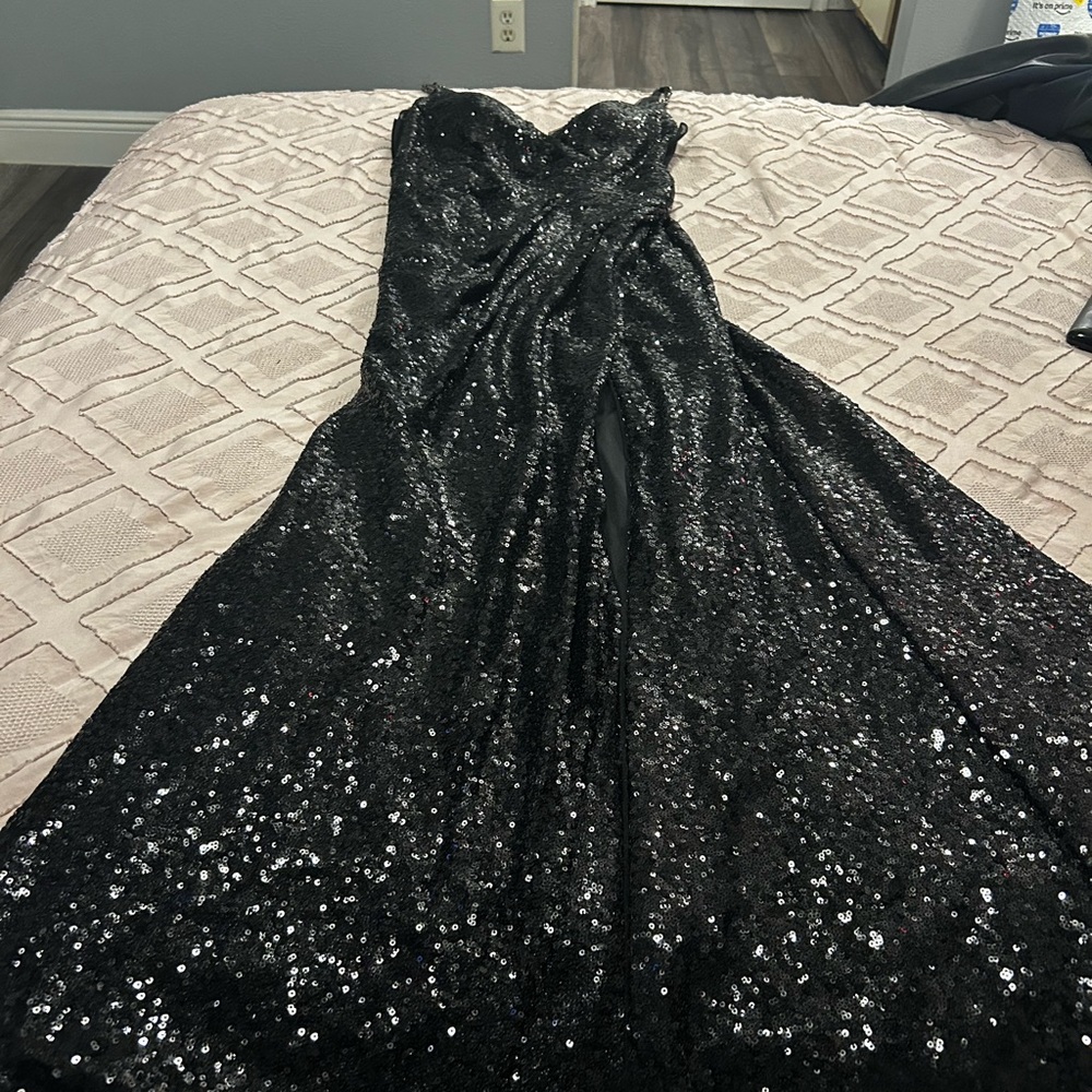 Black Sequin Gown